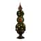 3ft. Pre-Lit Artificial Christmas Ornament Boxwood Topiary Tree with 70 Warm White LED Lights